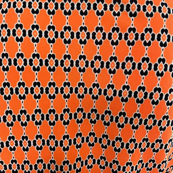 Jones New York Signature Petite Cap Sleeve Print Faux Wrap Dress Orange Sz MP - Picture 7 of 10